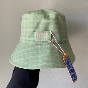 NWT Lack of Color x Devon Lee Carlson Green Plaid DIY Bucket Hat Reversible 2021
